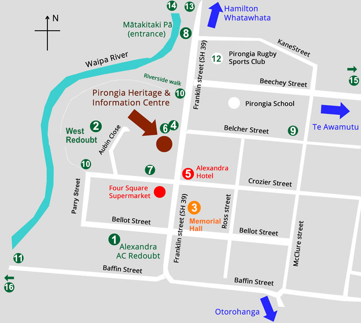 pirongia location map